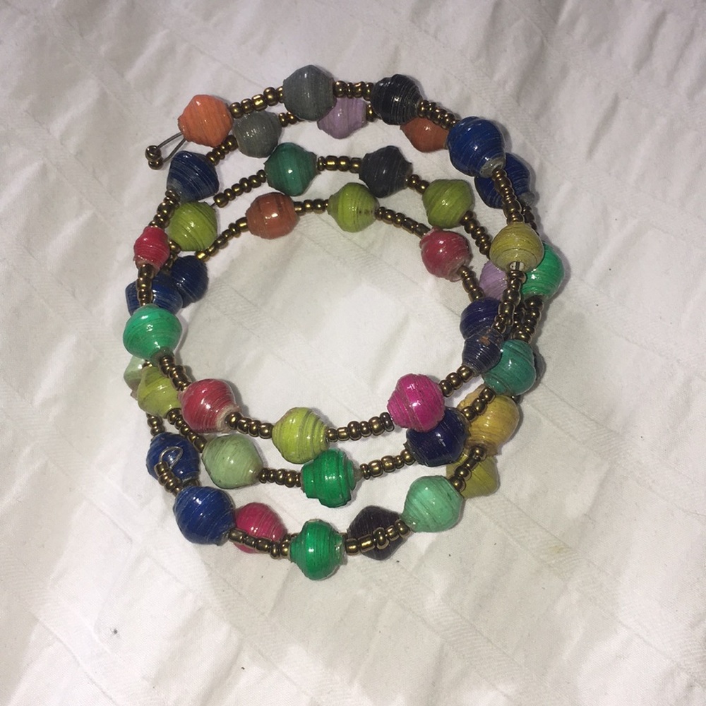 Handmade Paper Bead Bracelet